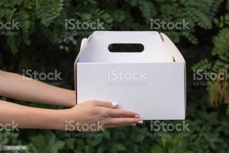 Caixa Branca Papelão Encomendar Amparo - Caixa de Salgado Branca