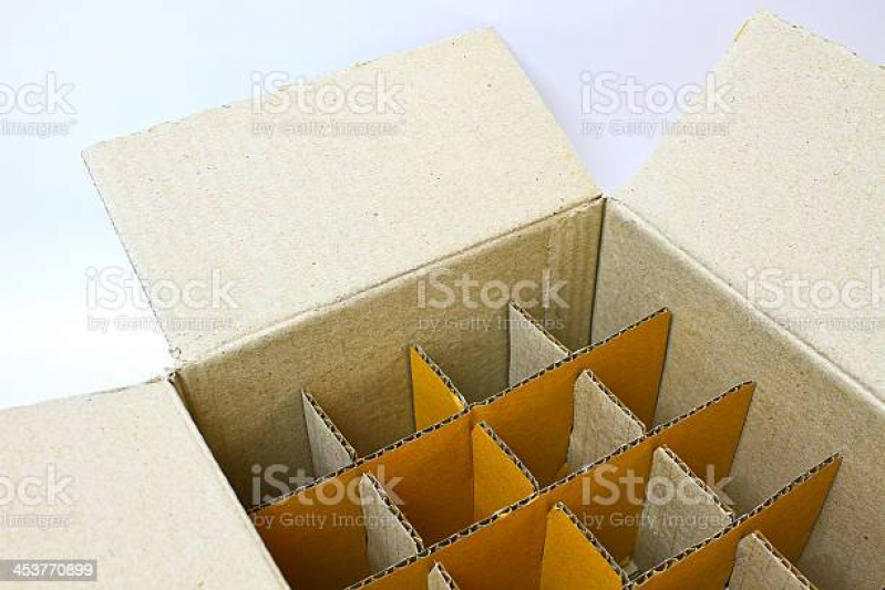 Caixa com Divisórias Papelão Preço Passos; - Caixa de Papelão com Divisória para Taças