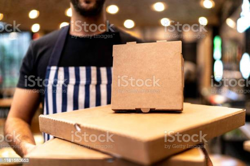 Caixa de Esfiha Personalizada para Comprar Caldas; - Caixa Personalizada de Pizza