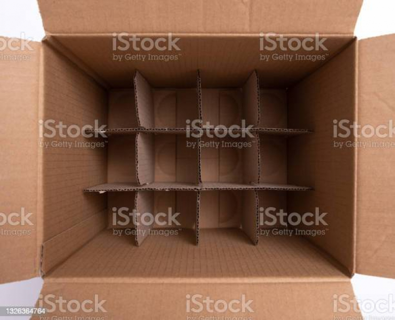 Caixa de Papelão com Divisória para Pacotinhos Valor Hortolândia - Caixa de Papelão com 6 Divisórias
