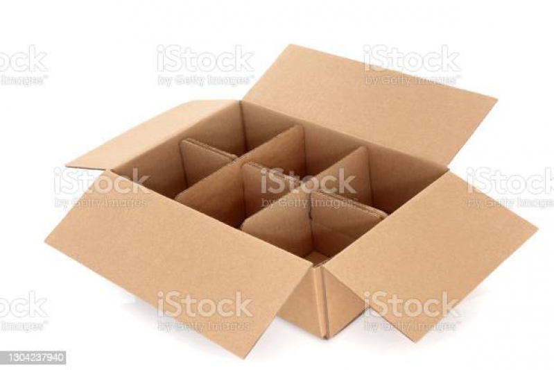 Caixa de Papelão com Divisória para Taças Valor Limeira - Caixa de Papelão com 6 Divisórias